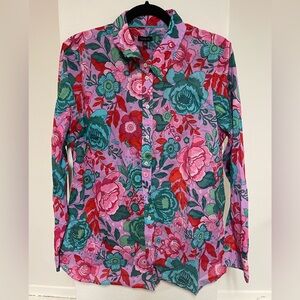 Talbots Women’s Floral Patterned Button Down Blouse. Size Large